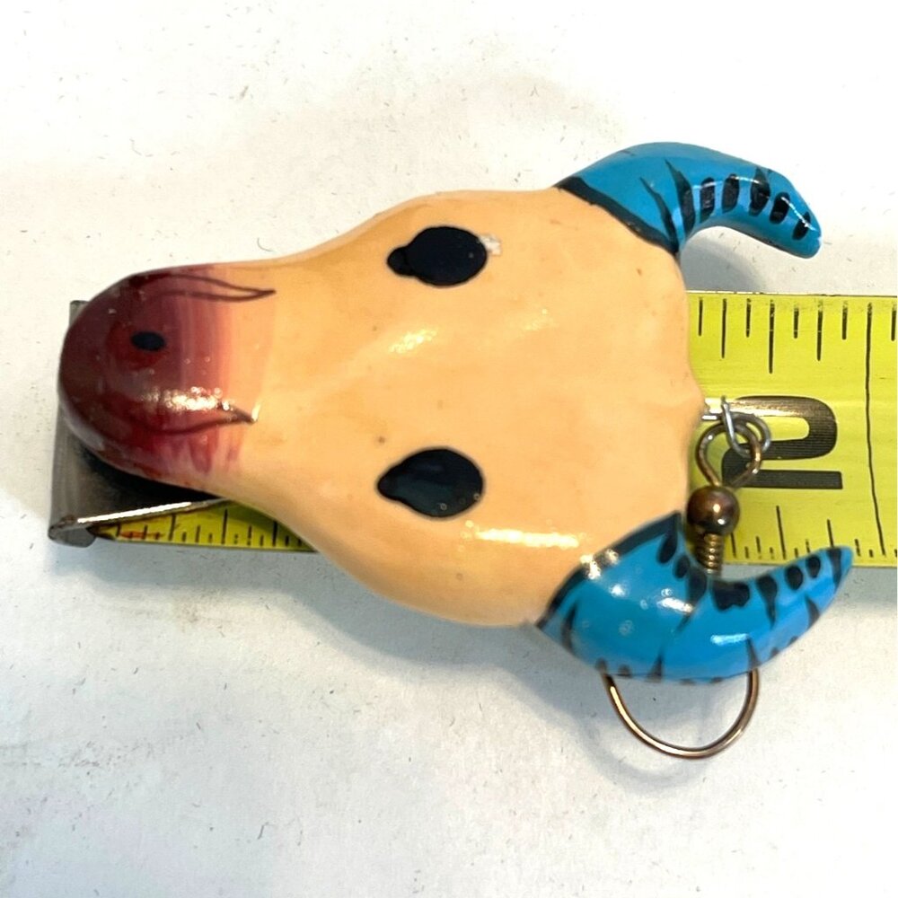 Southwest Western Cow Skull Pin Wire Earrings Set Artisan Painted Brooch READ - Picture 7 of 9